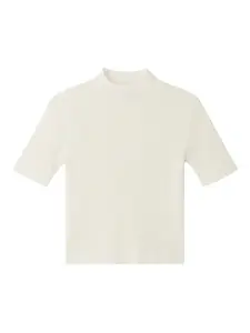 Портретный ребристый топ с высоким воротом CFCL, белый