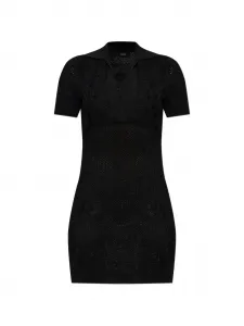 Трикотажное мини-платье с V-образным вырезом AMIRI, черный