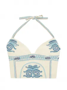 Вышитый топ Aura Fortela, бежевый