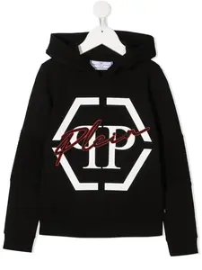 Худи с логотипом Philipp Plein Junior, черный