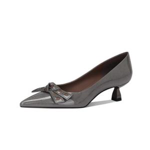 JESSICA SOPHIA Женские туфли на высоком каблуке серые из лаковой кожи, цвет Gray (Patent Leather)