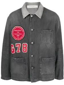 Джинсовая куртка с нашивками GOLDEN GOOSE, черный