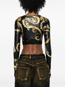 Versace Jeans Couture укороченный топ с принтом Chromo Couture, черный