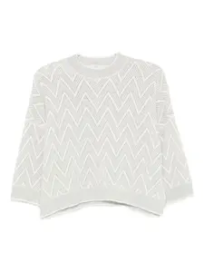 Свитер с шевронным узором Peserico, серый