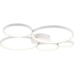 Светильник TRIO Leuchten LED потолочный Rondo, LED-модуль 1 шт., теплый белый свет, потолочный или настенный светильник, LED теплый белый 3000K, регулируемый с помощью настенного выключателя Trio Leuchten, белый