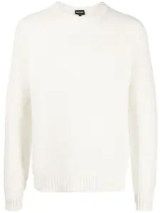 Джемпер из смесовой шерсти с вышитым логотипом GIORGIO ARMANI, белый