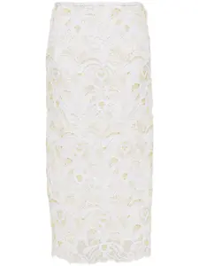 Юбка рыхлой вязки с вышивкой Fabiana Filippi, нейтральный