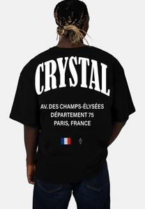Футболка с принтом CRYSTAL PARIS, черный