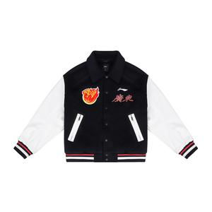 Куртка LiNing унисекс, белая с черными элементами