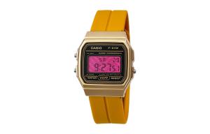 CASIO Кварцевые часы Retrofit Series с силиконовым ремешком, мужские часы с черным циферблатом