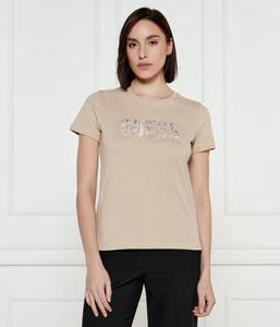 Футболка женская Guess Jeans со стразами, бежевый