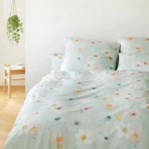 Элегантный комплект постельного белья, трикотаж Мако, пастельный цвет трикотажа, аквамарин, размер 135х200+80х80 Elegante