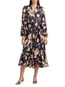 Платье Blaire с завязкой на талии и принтом Tanya Taylor, цвет Cream Maritime Blue Tan