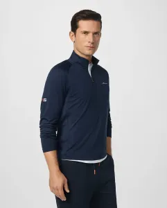 Мужская футболка-поло с застежкой на молнию, большие размеры Hackett, синий