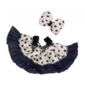 Одежда для кукол Labubu CANEXT, Ecru Style Polka Dot Skirt+Bowknot