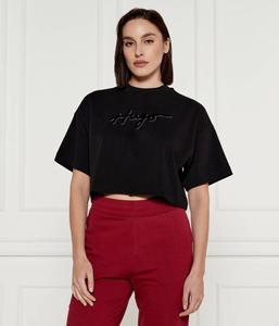 Футболка женская Hugo укороченная, черный