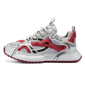 Wooden Rabbit Амортизирующие, износостойкие, дышащие повседневные туфли для мужчин с эффектом увеличения роста, серо-красные, цвет Gray Red