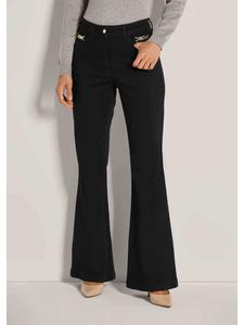 MADELEINE Джинсы-клеш с цепочками, черные