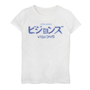 Футболка с комбинированным логотипом и графическим рисунком кандзи «Звездные войны: Видения» для девочек 7–16 лет Star Wars, белый