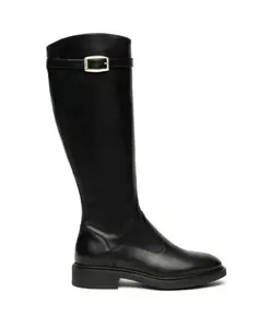 Кожаные сапоги с золотой пряжкой Nerogiardini, черный