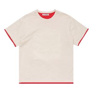 Футболка Acne Studios Embossed Logo T-Shirt, White/Red