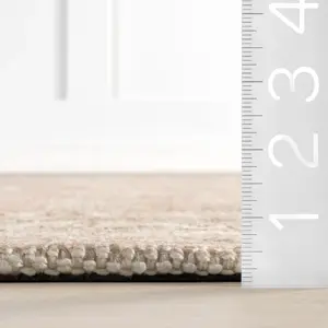 Коврик из шерсти и хлопка Fae nuLOOM, 76x244 см, бежевый