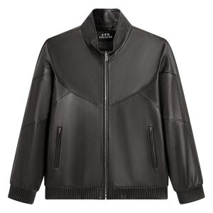 PEACEBIRD MEN Кожаная куртка Sharpness из овчины с воротником стойкой, коричневая, мужская