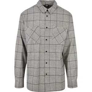 Рубашка Urban Classics Long Oversized Checked Greyish, серый