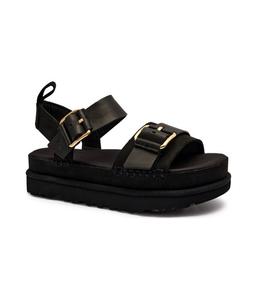 Кожаные сандалии с золотой виллой Ugg, черный