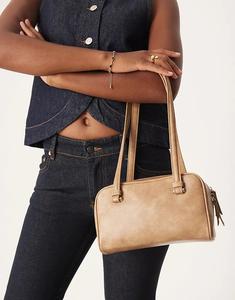 Сумка-мессенджер ASOS DESIGN квадратной формы через плечо светло-коричневого цвета