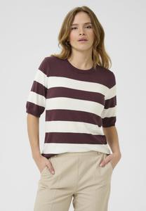 Футболка Kaffe LIZZA STRIPED, Fudge Chalk Wide Stripe/Bordeaux