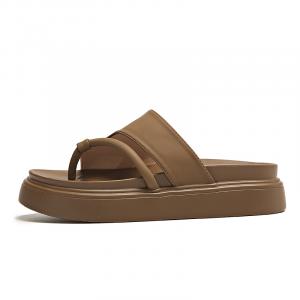 Shiozawa Женские шлепанцы с прошитой резиновой подошвой коричневые, цвет Brown