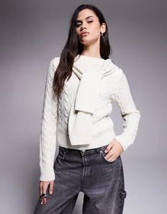 Джемпер River Island с завязками на шее кремового цвета