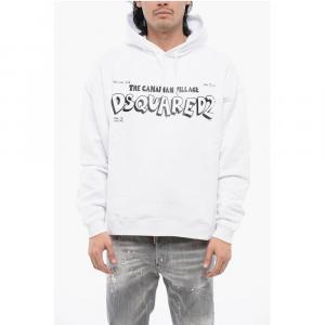 Толстовка с капюшоном CANADIAN VILLAGE из начесаного хлопка Dsquared2, White
