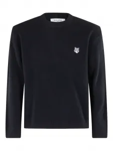 Свитер с декором Fox Head Maison Kitsuné, черный