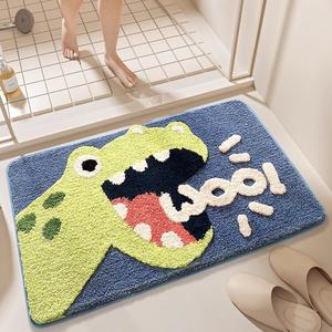 Dajiang Ковер 50х80 см для ванной комнаты, плюшевый, с рисунком "Ревущий дракон", нескользящий, с низким ворсом