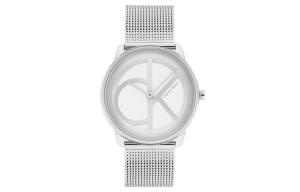 Часы CALVIN KLEIN с кварцевым механизмом на стальном браслете 35 мм белый циферблат женские