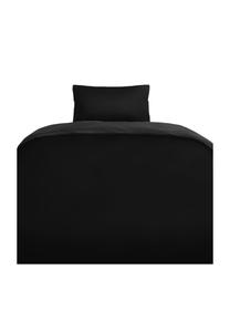 Однотонная двусторонняя постельное бельё 100% хлопок сатин молния Cofi, чёрный/антрацит 135 x 200 см