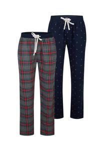 Пижамные брюки Happy Shorts CHRISTMAS 2-PACK, Navy Sugar Cane/Anthra/Dark Blue