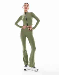 Леггинсы-буткат Active с низкой посадкой, оливкового цвета Weworewhat