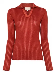 Джемпер в рубчик 120% Lino, красный