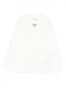 Хлопковая футболка с длинными рукавами Yes London, белый