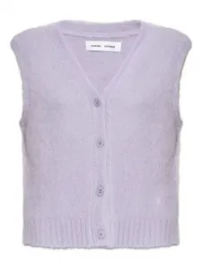 Вязаный жилет с V-образным вырезом на пуговицах Samsoe Samsoe, фиолетовый