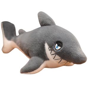 Плюшевая игрушка акула мультяшная свирепая 45см/60см/85см MLING, темно-серый