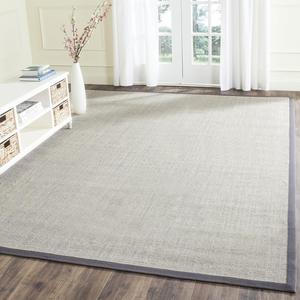 Ковер SAFAVIEH, 244 x 305 см, Natural Fiber Collection - Marble & Grey, дизайн Border Sisal, простой уход, идеален для помещений с высокой проходимостью в гостиной, спальне (NF441B)