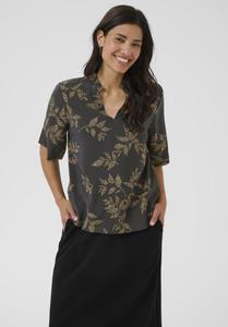 Блуза Bon'A Parte ARIANNA, Black Oyster Gray Leaf Print/Dark Grey