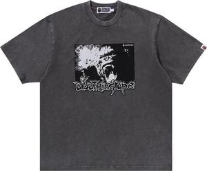 Футболка BAPE Mad Ape Graphic Acid Wash Relaxed Fit 'Grey', серый