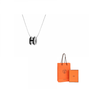 Hermes Металлическое колье из коллекции POP H, женское, серебристо-черный