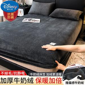 Disney Простыня на резинке 200х220 см, флисовая, антибактериальная, цвет Dark Gray