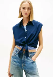 Блузка свободного кроя с завязками спереди и пуговицами Tommy Jeans, Dark Blue
